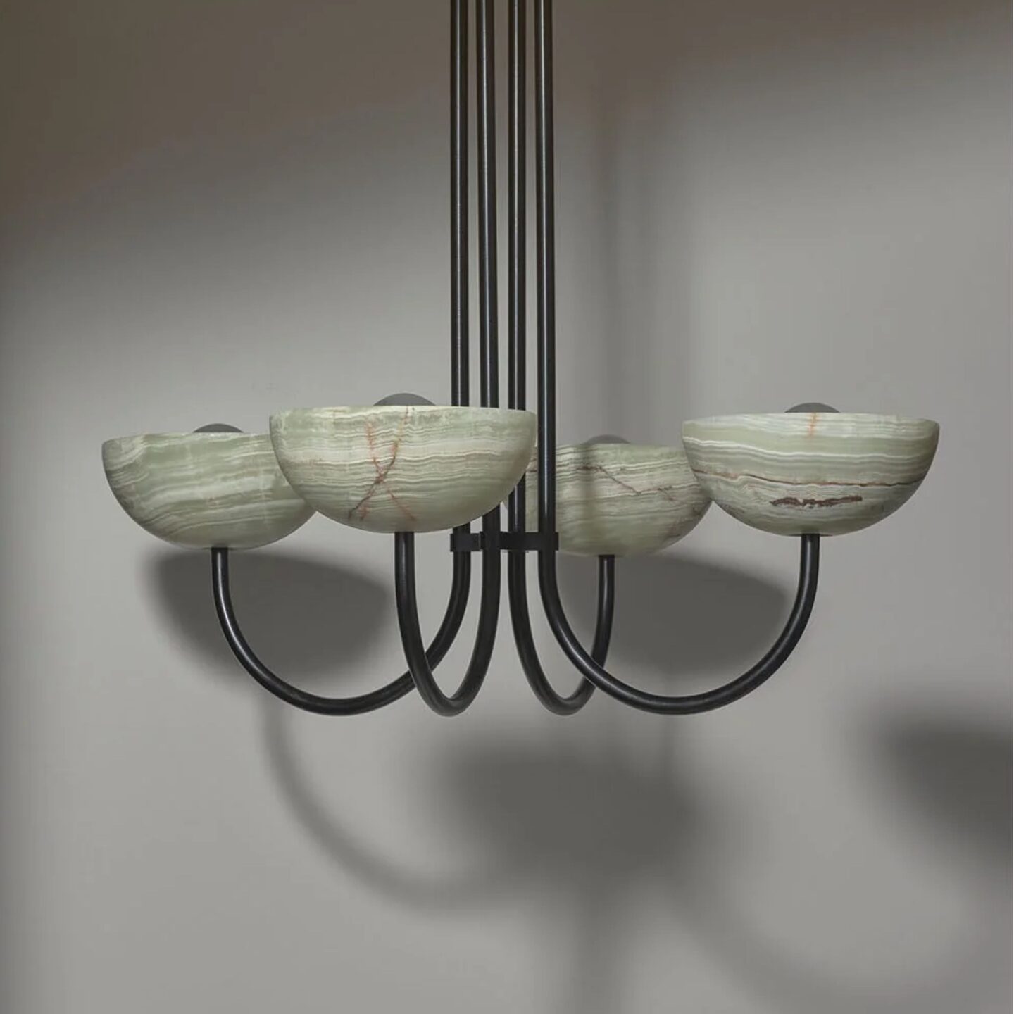 Aurelia Chandelier Quad Small Jade Onyx & Brushed Black